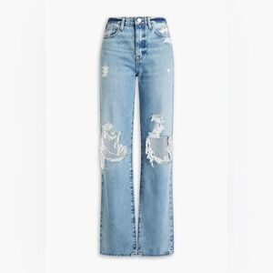 Frame Le Jane High Rise Distressed Straight Leg 28